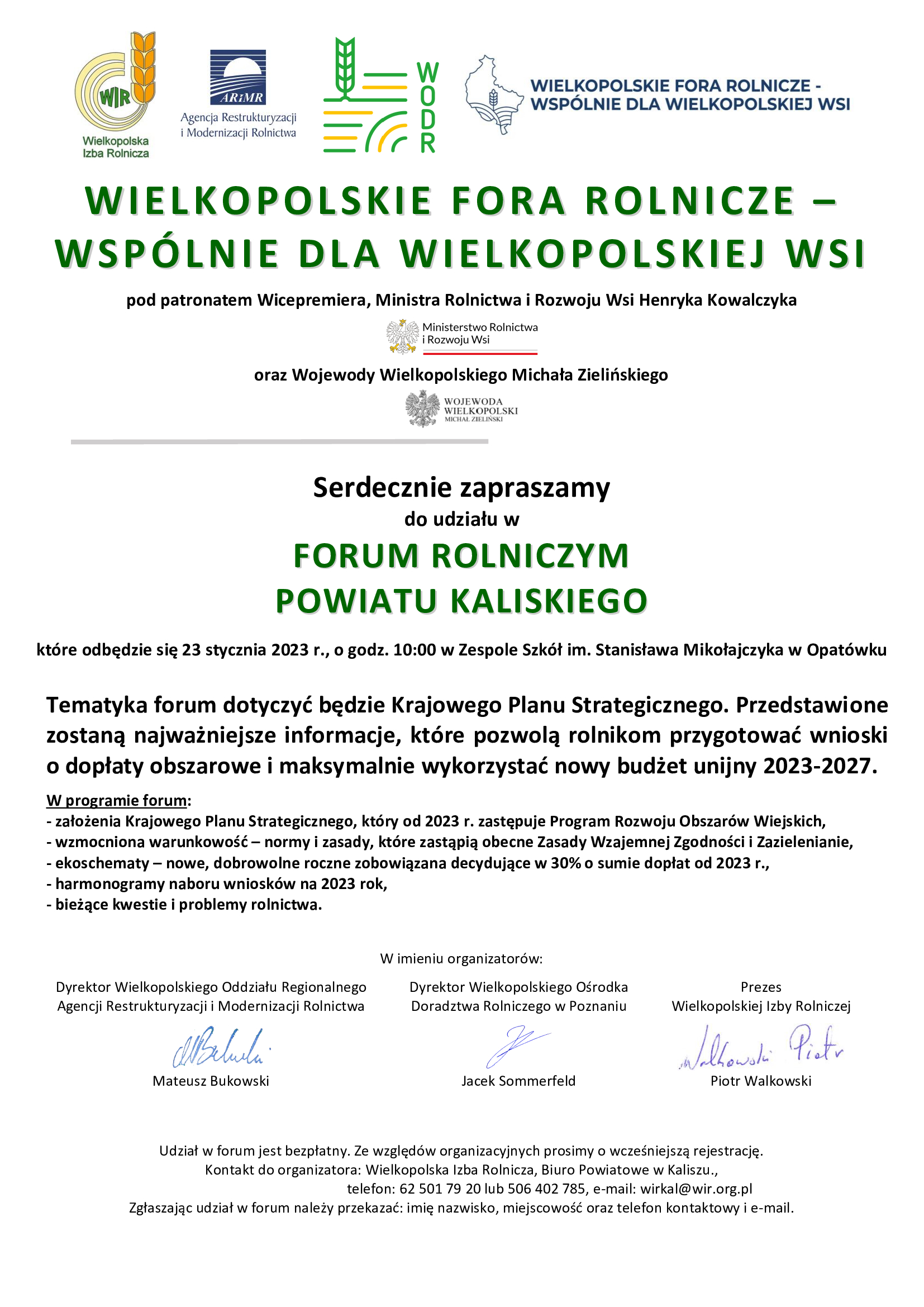 zaproszenie na Forum Powiatowe 2023