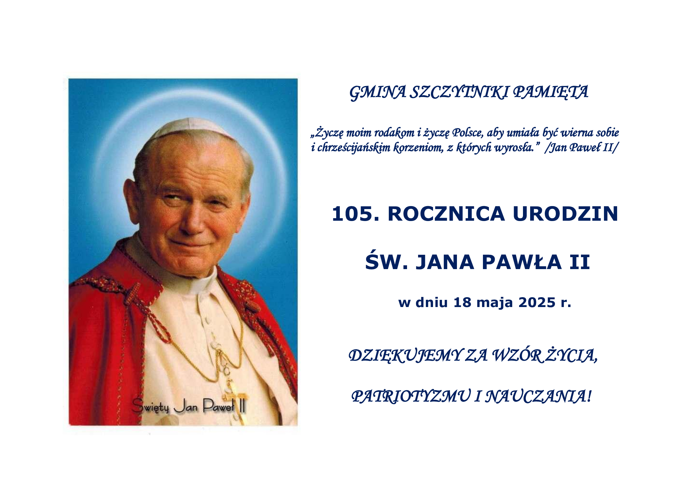 105. rocz. ur. JPII 18.05.2025