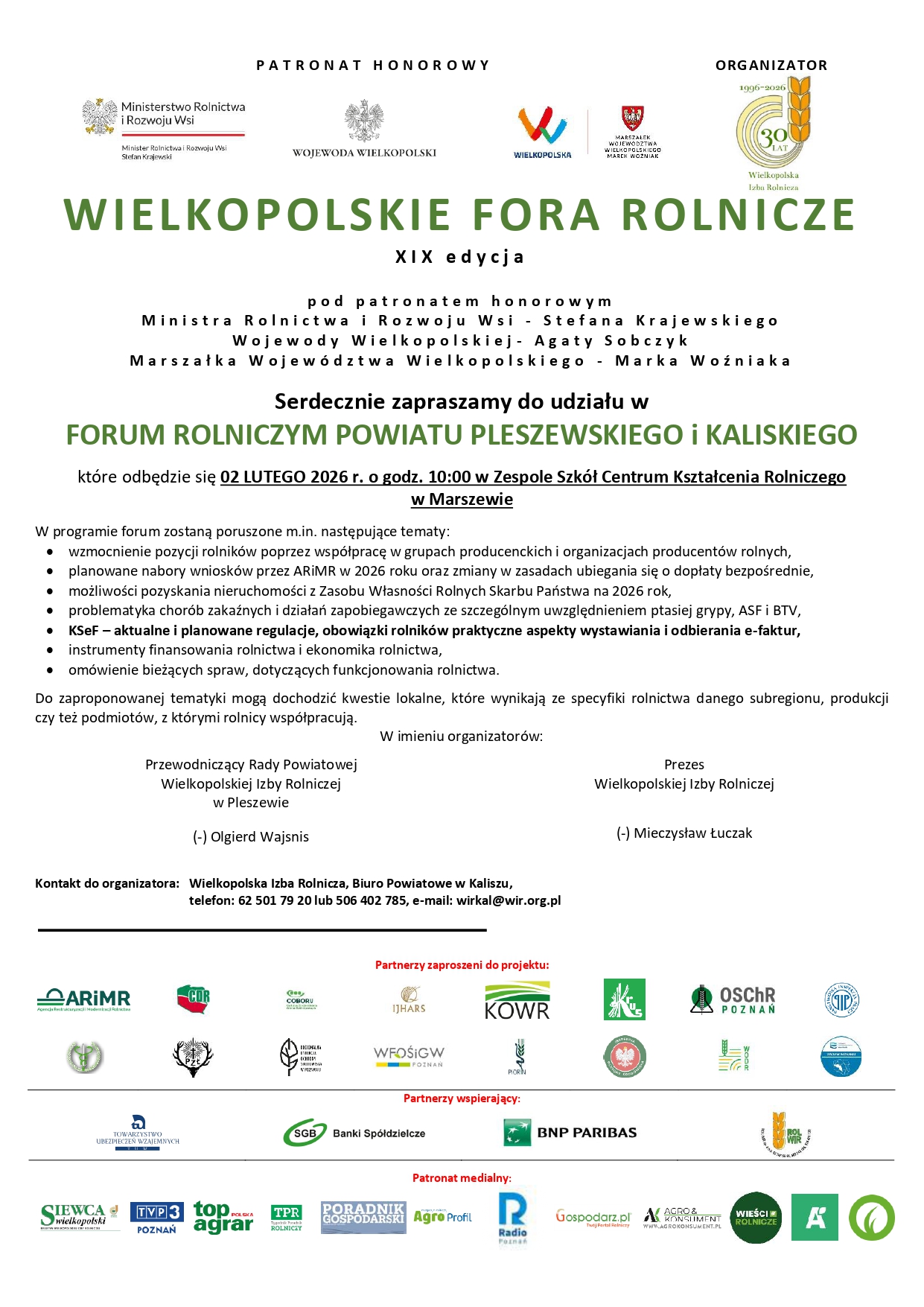 Zaproszenie Forum Rolnicze 2026 page 0001